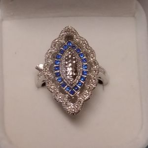 S925 cocktail anniversary ring in box